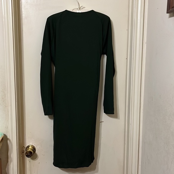 NWT BTFBM army green ribbed long sleeved v neck fashioned wrap dress Large - Picture 4 of 4